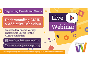 A live webinar presented by Rachel Varney, Therapeutic SENCO for the ADHD Foundation Neurodiversity Charity, as she explores how some of the common difficulties around ADHD, including executive functions, could lead to developing addictive traits