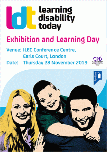 Come and join us on 28 November at Learning Disability Today London 2019.