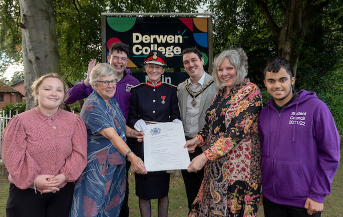 Students and staff at a leading specialist college, in Shropshire, celebrated winning a top business award endorsed by Her Majesty the Queen, at a presentation attended by His Majesty’s Lord-Lieutenant of Shropshire.